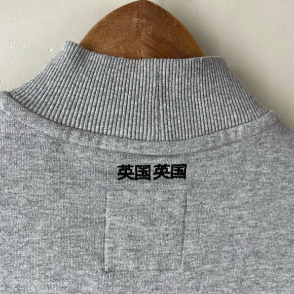 Superdry Ana High Neck Crew Sweatshirt grey oversized cotton blend slouchy 4 - Picture 8 of 14
